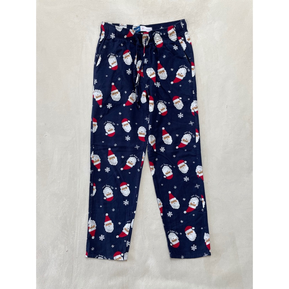 Old Navy Womens Santa Claus Snowflake Holiday Pajama Pants Navy Blue M 2021